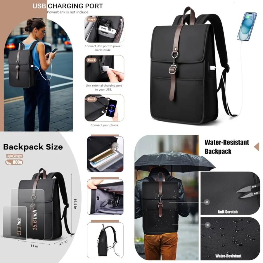 Slim Vintage Laptop Backpack for Men and Women, 15.6 Inch Business Work Backpack with USB Charging Port, Anti-Theft Flap Comput
Slim Vintage Laptop Backpack for Men and Women, 15.6 Inch Business Work Backpack with USB Charging Port, Anti-Theft Flap Comput