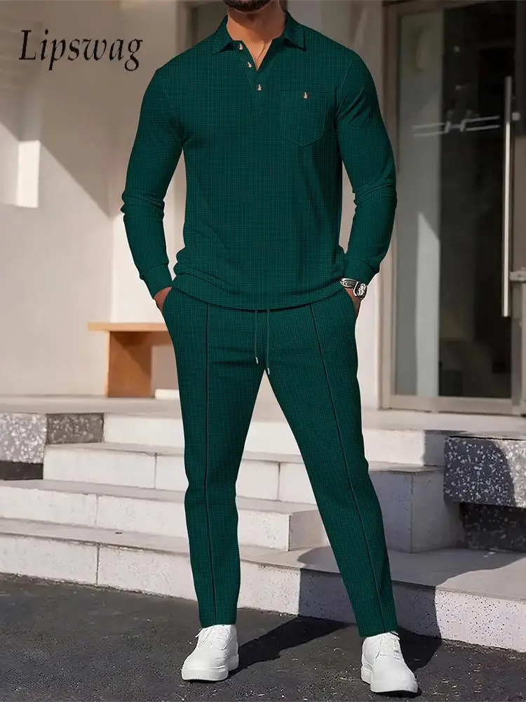 Весна-Осень 2022, мужские повседневные комплекты из двух предметов, вафельная клетчатая текстурированная рубашка-поло с длинными рукавами и брюки, мужские винтажные костюмы
Весна-Осень 2022, мужские повседневные комплекты из двух предметов, вафельная клетчатая текстурированная рубашка-поло с длинными рукавами и брюки, мужские винтажные костюмы