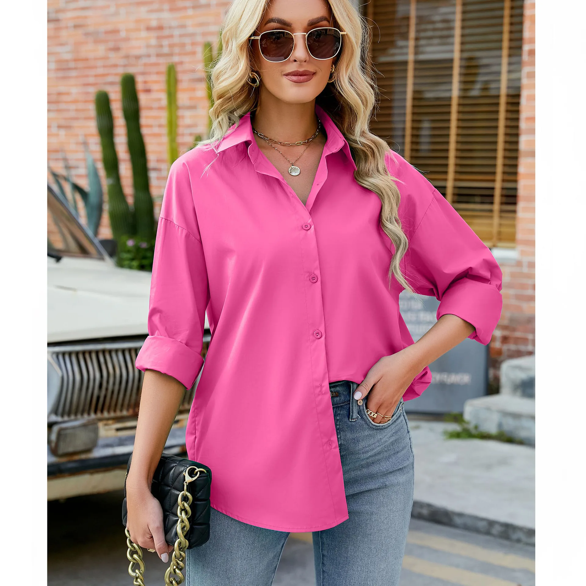 Autumn Basic Women's Cotton Shirt Oversized Purple Button Up Shirts Casual Elegant Blouses for Ladies Long Sleeve Tops
Autumn Basic Women's Cotton Shirt Oversized Purple Button Up Shirts Casual Elegant Blouses for Ladies Long Sleeve Tops