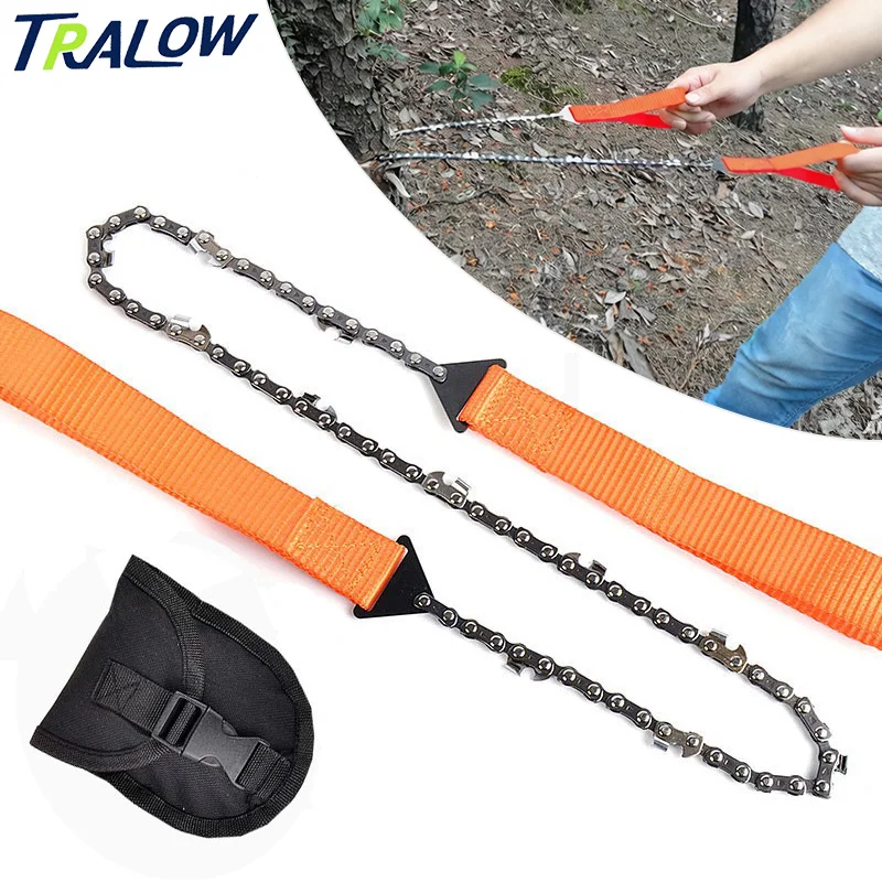TRALOW 11/33-Tooth Portable Hand Chain Saw with Paracord-Outdoor Survival Pocket Chainsaw for Camping,Hunting,Tree Cutting,Hike
TRALOW 11/33-Tooth Portable Hand Chain Saw with Paracord-Outdoor Survival Pocket Chainsaw for Camping,Hunting,Tree Cutting,Hike