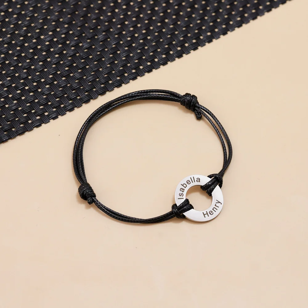 Custom Name Circle Engraved Leather Bracelet Personalized Vintage Black Bracelet Letter Trend Simple Bracelet Jewelry Women
Custom Name Circle Engraved Leather Bracelet Personalized Vintage Black Bracelet Letter Trend Simple Bracelet Jewelry Women