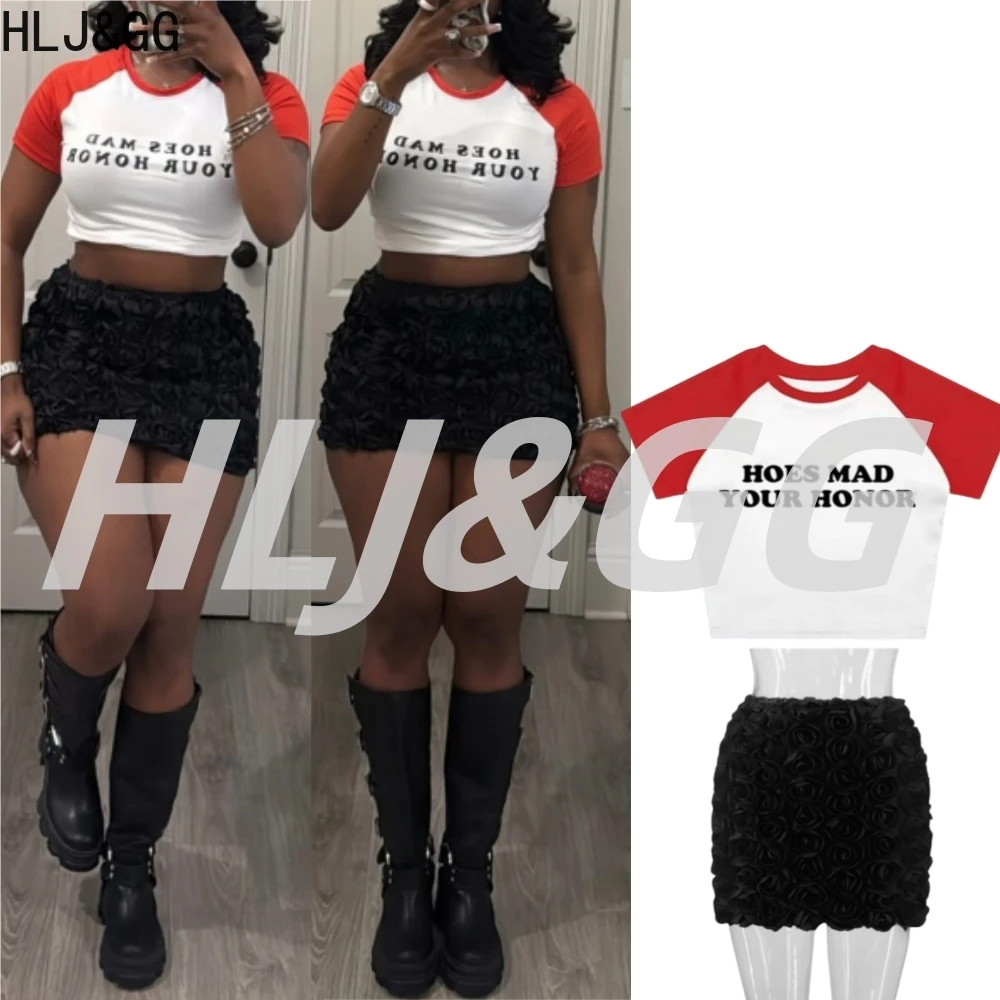 HLJ&GG Sweet Fashion Flower Ruched Mini Skirts Two Piece Sets Women O Neck Short Sleeve Slim Tshirts + Skirts Outfits Streetwear
HLJ&GG Sweet Fashion Flower Ruched Mini Skirts Two Piece Sets Women O Neck Short Sleeve Slim Tshirts + Skirts Outfits Streetwear