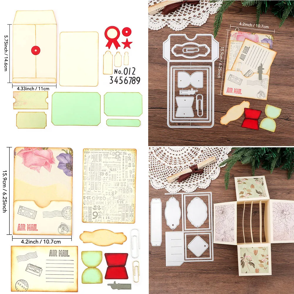 Postcard Greeting Card Bag Frame Cutting Dies Folding Lattice Box/Document Pocket Small Card DieFor DIY Scrapbook Craft Making
Postcard Greeting Card Bag Frame Cutting Dies Folding Lattice Box/Document Pocket Small Card DieFor DIY Scrapbook Craft Making