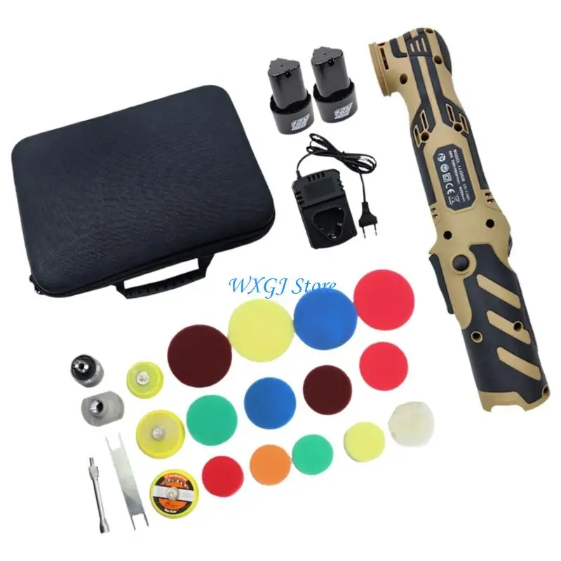 37JE Two Battery Car Buffer Polisher Cordless 6 Speed Waxing Tool with Pads, Chargers, Wrench and Case for Auto Detailing
37JE Two Battery Car Buffer Polisher Cordless 6 Speed Waxing Tool with Pads, Chargers, Wrench and Case for Auto Detailing