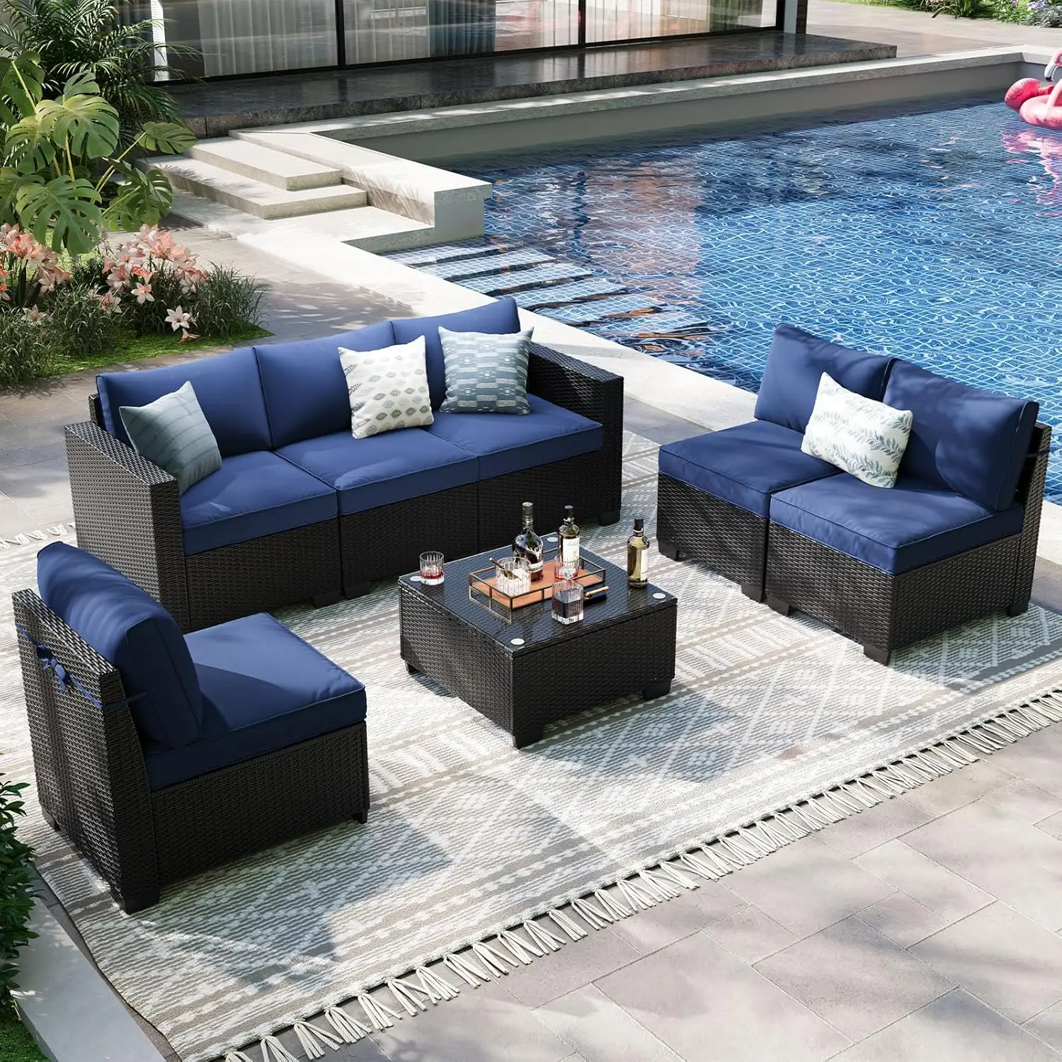 7 Piece Outdoor Patio Furniture Set, All Weather Pe Rattan Wicker Modular Patio Sofa Conversation Sets Sectional, Customized
7 Piece Outdoor Patio Furniture Set, All Weather Pe Rattan Wicker Modular Patio Sofa Conversation Sets Sectional, Customized