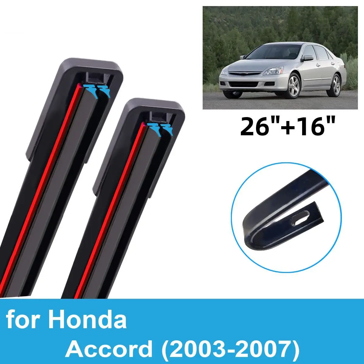 2PCS Car Wiper Blades for 2003-2007 Honda Accord Front Windscreen Windshield Double Rubber Car Accessories 2004 2005 2006 2007
2PCS Car Wiper Blades for 2003-2007 Honda Accord Front Windscreen Windshield Double Rubber Car Accessories 2004 2005 2006 2007