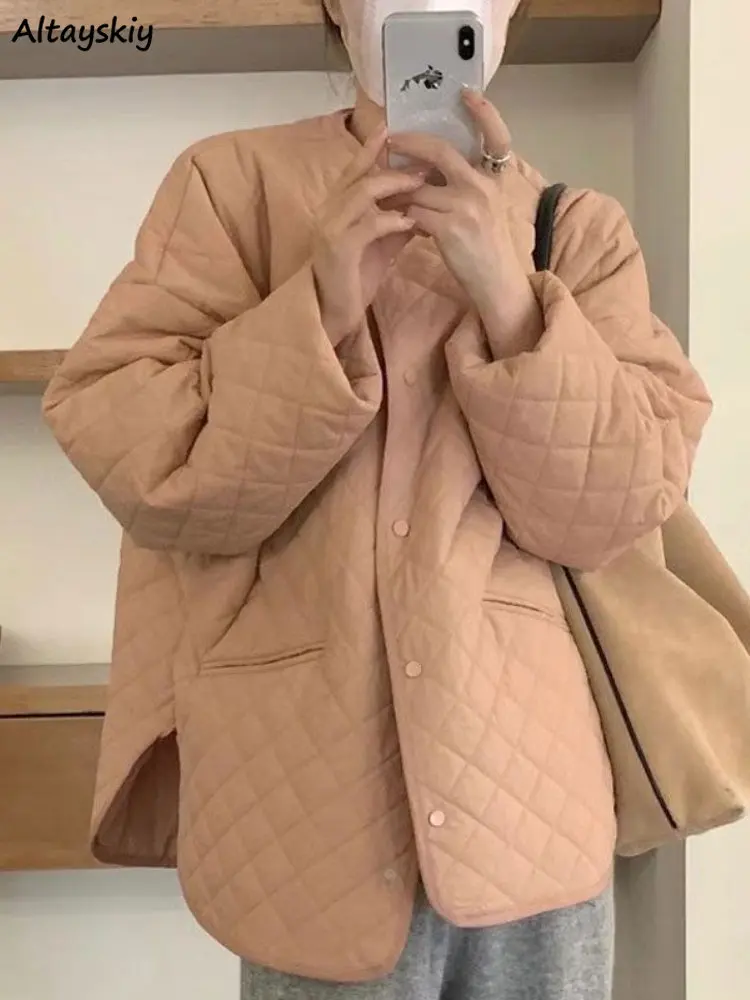 Parkas for Women Solid O-Neck Ulzzang Students Simple All-match Fit Long Sleeve Winter Pink Streetwear Chic Retro Elegant Casual
Parkas for Women Solid O-Neck Ulzzang Students Simple All-match Fit Long Sleeve Winter Pink Streetwear Chic Retro Elegant Casual