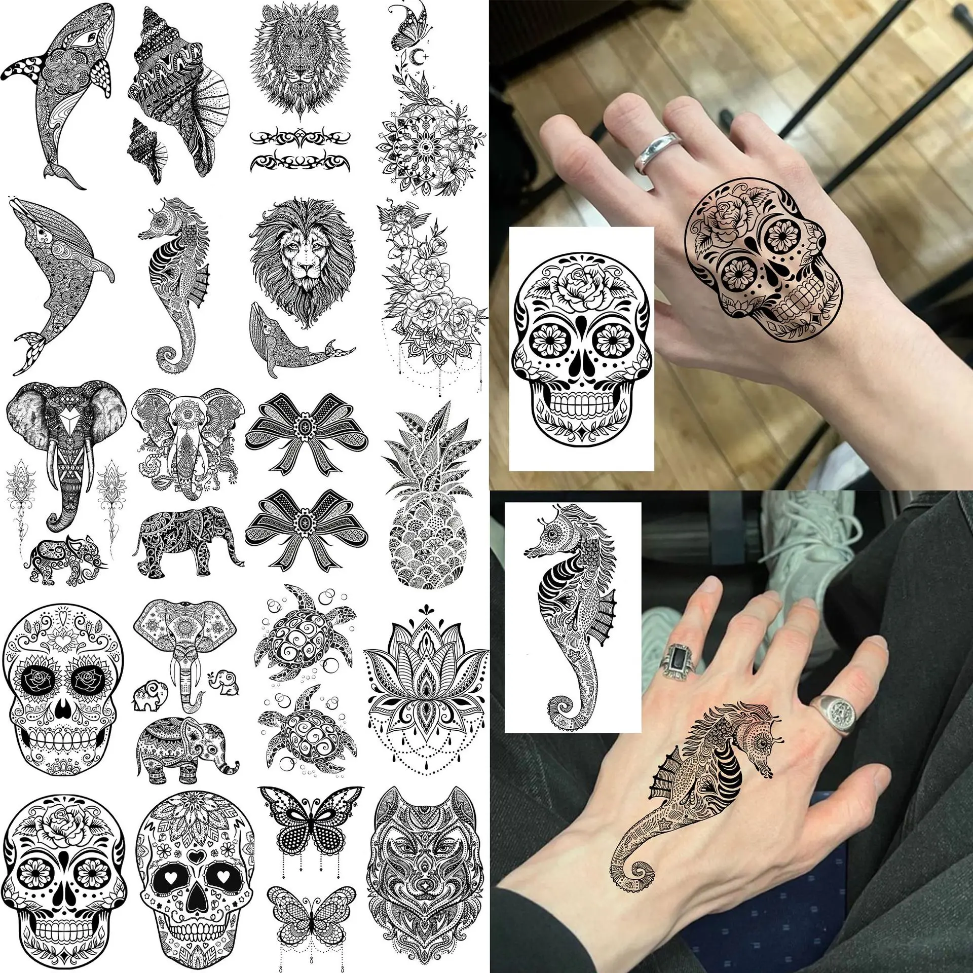 Water Transfer Temporary Tattoo Stickers Ins Fresh Henna Style Waterproof Non Toxic Long Lasting for Arm Calf
Water Transfer Temporary Tattoo Stickers Ins Fresh Henna Style Waterproof Non Toxic Long Lasting for Arm Calf