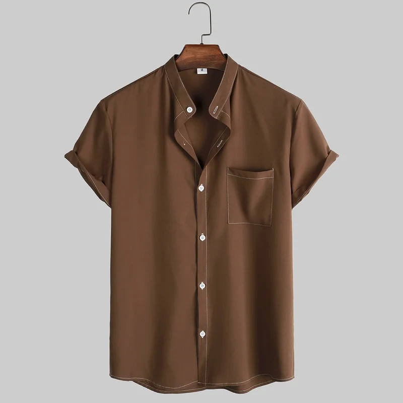 Shirts for Men 202 Summer New European Size Men's Casual Short-sleeved Shirt Men's Fashion Stand Collar Men's Clothing
Shirts for Men 202 Summer New European Size Men's Casual Short-sleeved Shirt Men's Fashion Stand Collar Men's Clothing