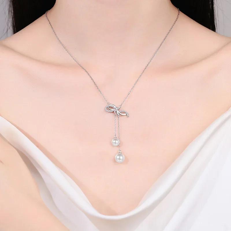 Inlaid 6-8mm Natural Freshwater Pearl Necklace Chain for Women, 0.157ct Moissanite Diamond Tassel Pendant Jewelry for Lady Gift
Inlaid 6-8mm Natural Freshwater Pearl Necklace Chain for Women, 0.157ct Moissanite Diamond Tassel Pendant Jewelry for Lady Gift