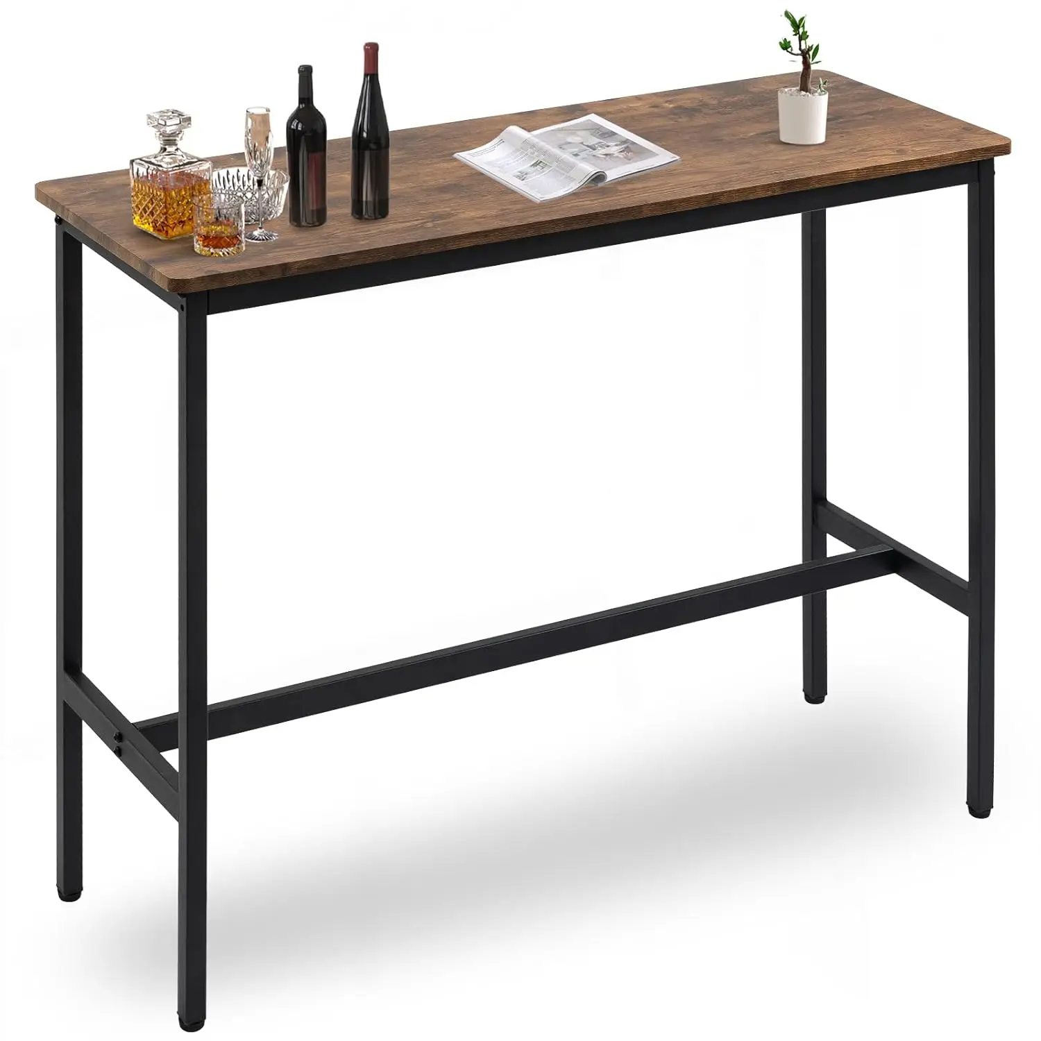 44.5" Bar Table, Pub Table with Adjustable Feet Floor Protector, Narrow Rectangular Kitchen Counter Bar Tables, Sofa High Top Ta
44.5" Bar Table, Pub Table with Adjustable Feet Floor Protector, Narrow Rectangular Kitchen Counter Bar Tables, Sofa High Top Ta