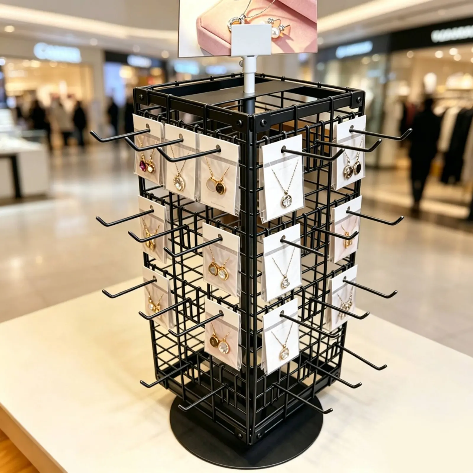 Rotating Grid Display Rack Rotatable 4-Sided Display Stand Storage Fixture 360-Degree Rotation Multi-Hook for Shop Owners
Rotating Grid Display Rack Rotatable 4-Sided Display Stand Storage Fixture 360-Degree Rotation Multi-Hook for Shop Owners