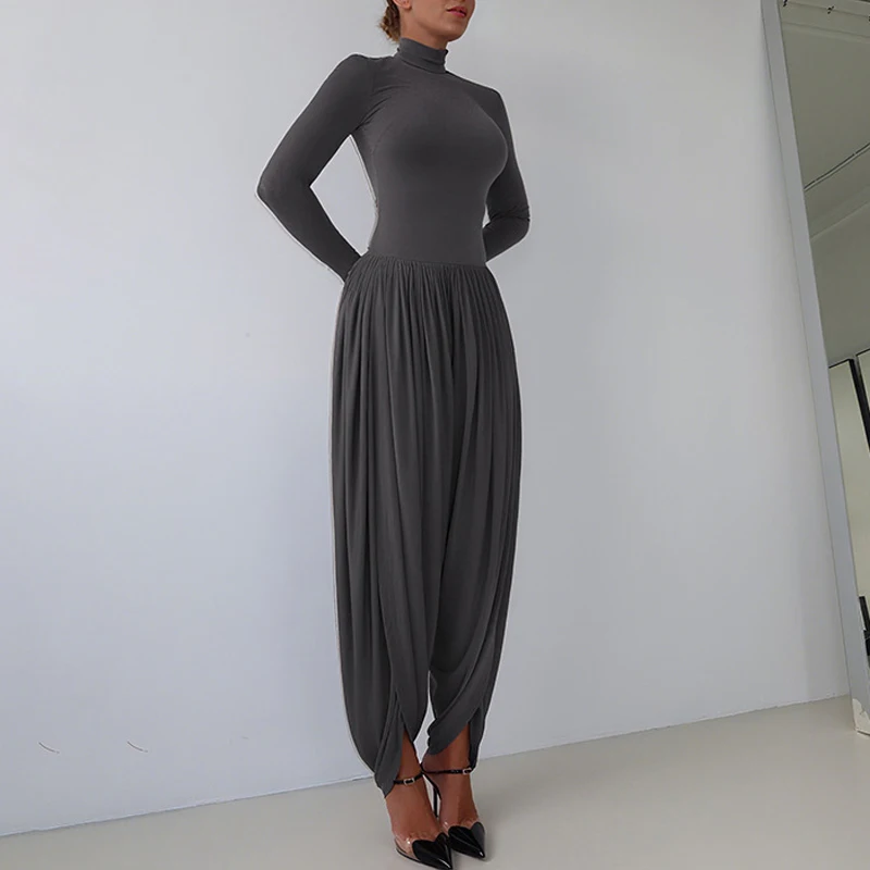 2026 Casual Long Sleeve Loose Playsuit Overalls Women Fashion Simples Solid Jumpsuit Elegant Turtleneck Hight Waist Long Romper
2026 Casual Long Sleeve Loose Playsuit Overalls Women Fashion Simples Solid Jumpsuit Elegant Turtleneck Hight Waist Long Romper