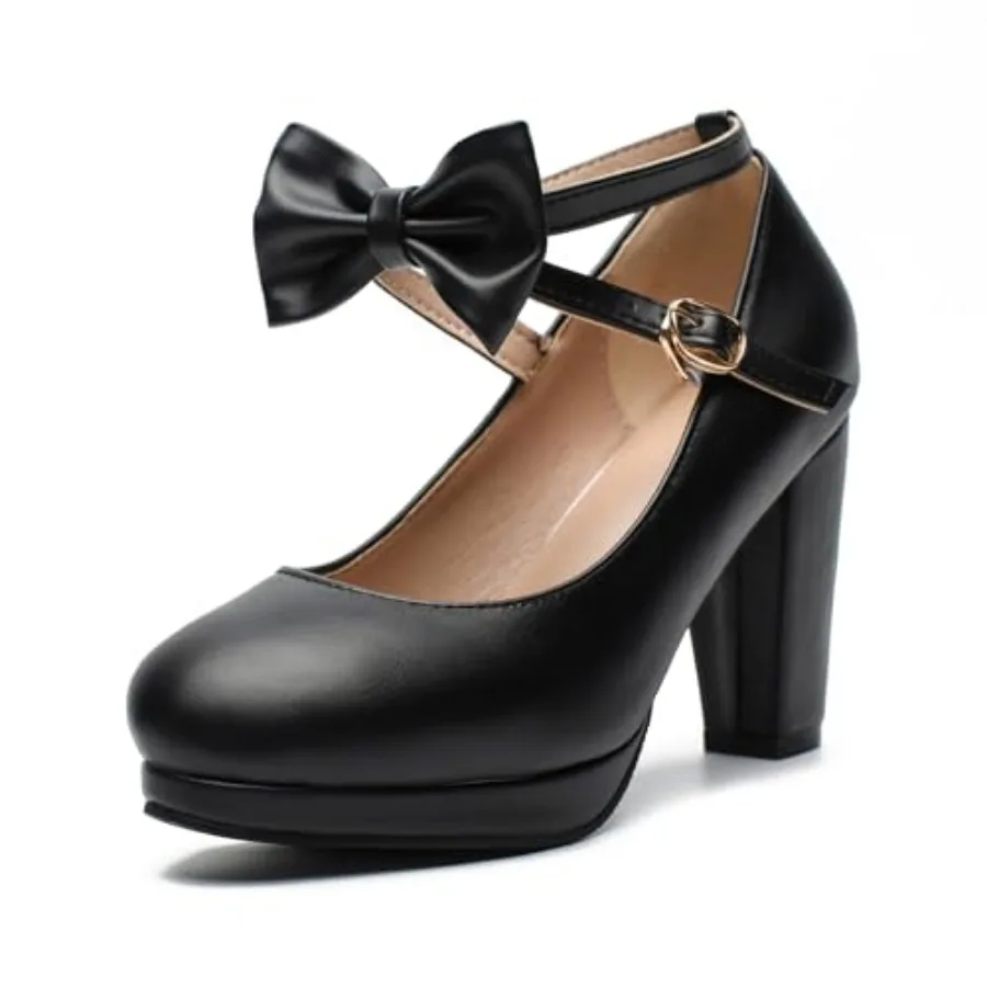 Women's Platform Mary Jane Pumps Round Toe Chunky Block High Heels Cross Strap with Bow 3.5 Inch Wedding Party Office Work Dres
Women's Platform Mary Jane Pumps Round Toe Chunky Block High Heels Cross Strap with Bow 3.5 Inch Wedding Party Office Work Dres