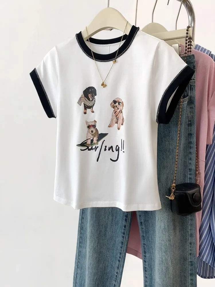 2025 Summer New Sweet Printed Loose Short Sleeved T-shirt For Women Design Sense Niche Slim Fit Tops Casual T-shirt
2025 Summer New Sweet Printed Loose Short Sleeved T-shirt For Women Design Sense Niche Slim Fit Tops Casual T-shirt