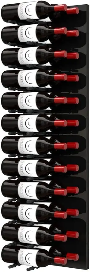 Ultra Wine Racks Fusion Wine Wall Label-Out (4 Foot, Double Deep, Black Acrylic, Matte Black Peg) – Modular Wine Rack for 24 Bot
Ultra Wine Racks Fusion Wine Wall Label-Out (4 Foot, Double Deep, Black Acrylic, Matte Black Peg) – Modular Wine Rack for 24 Bot