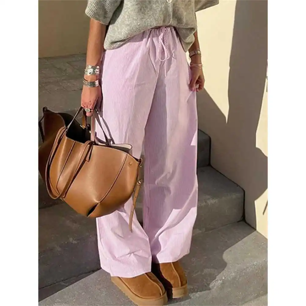 Cuteandpsycho Streetwear Striped Print Loose Trousers Laceup Women's Faion Casual Pants Autumn 2025 Collection
Cuteandpsycho Streetwear Striped Print Loose Trousers Laceup Women's Faion Casual Pants Autumn 2025 Collection