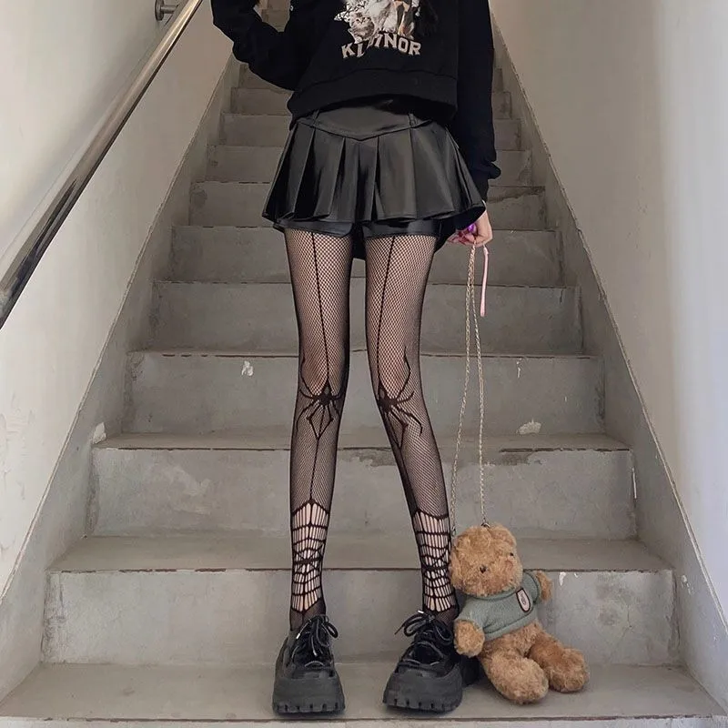 Women's Dark Gothic Spider Cutout Fishnet Stockings - Sweet & Edgy Style, Slim-Fitting, Halloween Cosplay Costume
Women's Dark Gothic Spider Cutout Fishnet Stockings - Sweet & Edgy Style, Slim-Fitting, Halloween Cosplay Costume