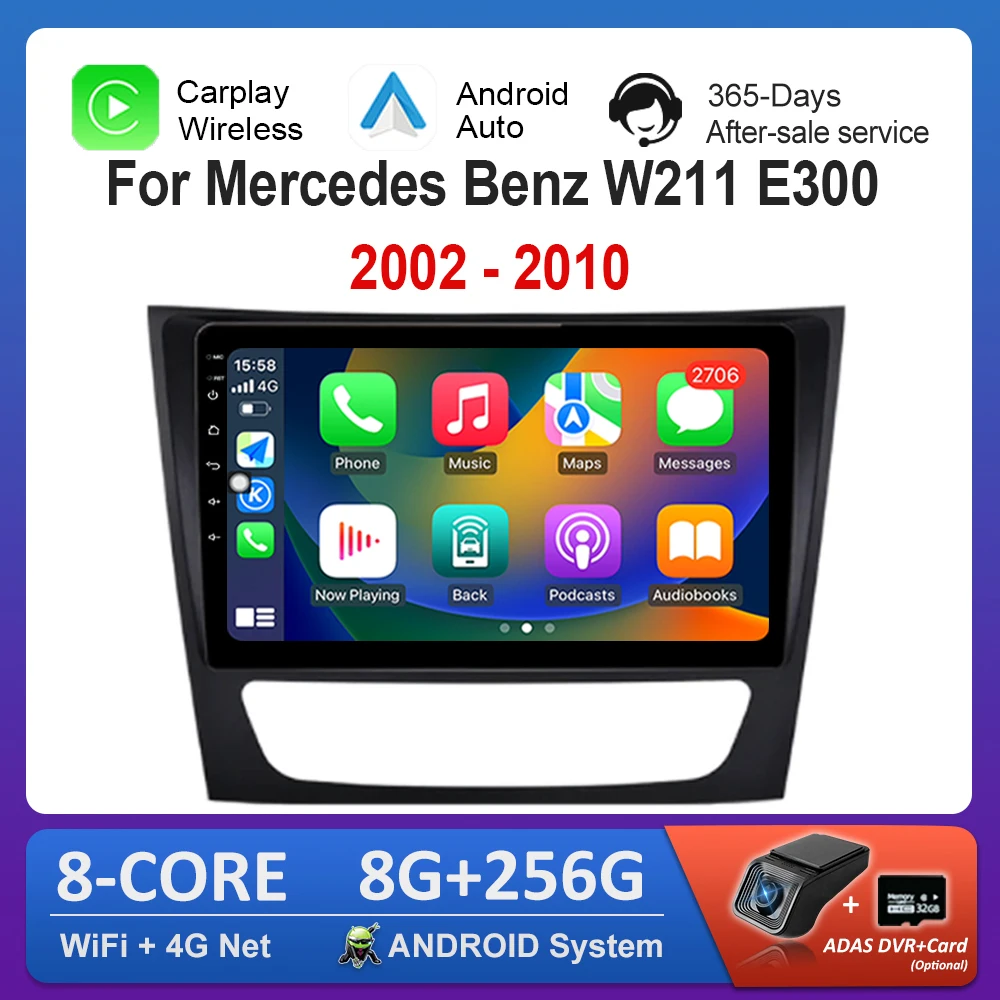 Android-навигация для Mercedes Benz W211 E300 2002-2019, беспроводной Carplay, автомобильный радиоприемник, мультимедийный плеер, 4G DSP, стерео, Wi-Fi, GPS
Android-навигация для Mercedes Benz W211 E300 2002-2019, беспроводной Carplay, автомобильный радиоприемник, мультимедийный плеер, 4G DSP, стерео, Wi-Fi, GPS