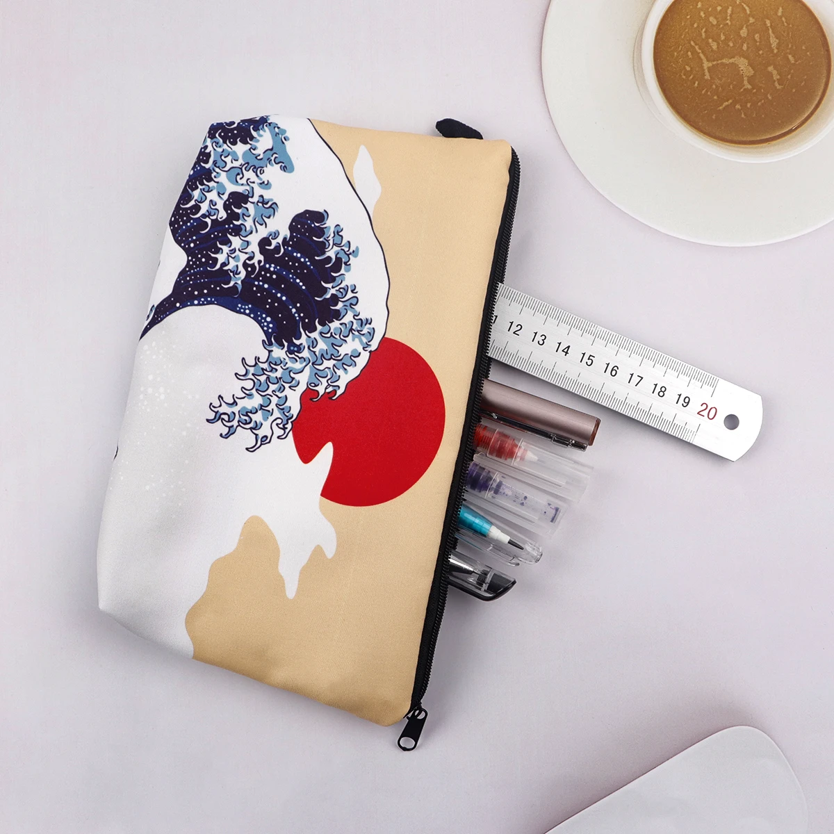 Japanese Art Waves Pencil Bag Large Capacity Pencil Storage Bag Cosmetic Bag Stationery Organizer School Supplies Gift
Japanese Art Waves Pencil Bag Large Capacity Pencil Storage Bag Cosmetic Bag Stationery Organizer School Supplies Gift