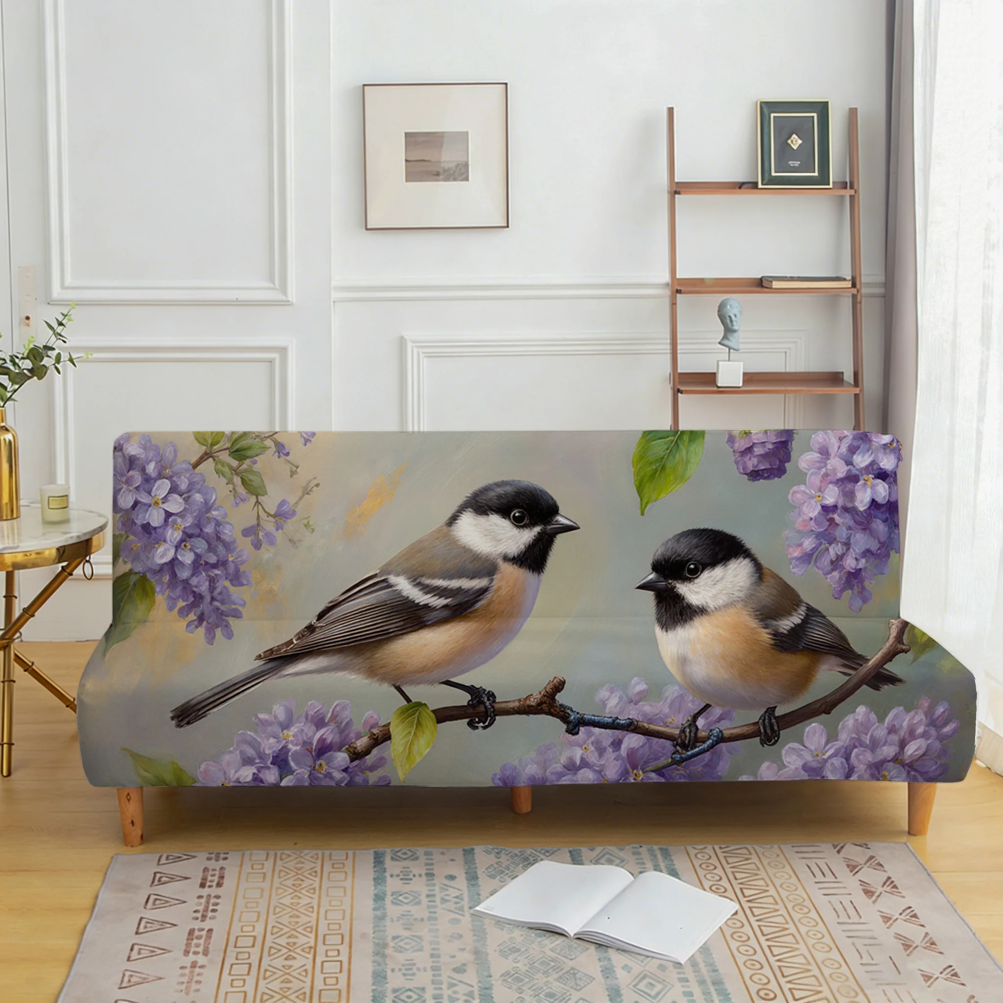 Lilac flower and bird printed sofa bed cover, living room sofa bed cover, dustproof machine washable sofa bed cover
Lilac flower and bird printed sofa bed cover, living room sofa bed cover, dustproof machine washable sofa bed cover