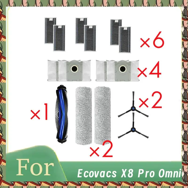 B75A 15 шт. для Ecovacs X8 Pro Omni Робот-пылесос Боковая щетка HEPA-фильтр Швабра Мешок для пыли Сверхпрочные аксессуары
B75A 15 шт. для Ecovacs X8 Pro Omni Робот-пылесос Боковая щетка HEPA-фильтр Швабра Мешок для пыли Сверхпрочные аксессуары