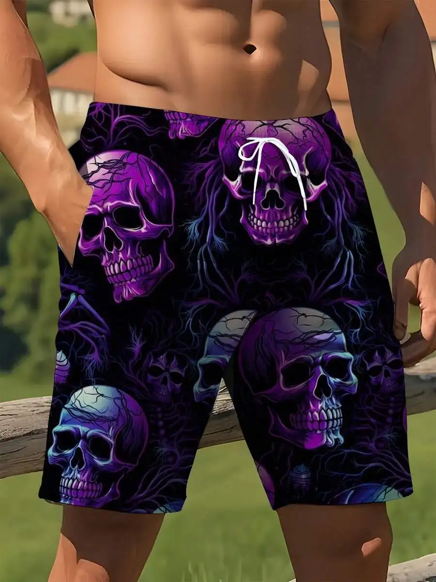 Mens Quick Dry Digital Print Skull Pattern Board Shorts Purple Casual Beach Swim Trunks
Mens Quick Dry Digital Print Skull Pattern Board Shorts Purple Casual Beach Swim Trunks