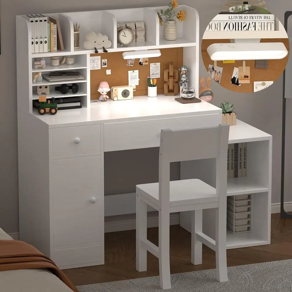 Детский деревянный комплект: стол и стул с подсветкой, шкафами для хранения и полками для мальчиков и девочек
Детский деревянный комплект: стол и стул с подсветкой, шкафами для хранения и полками для мальчиков и девочек