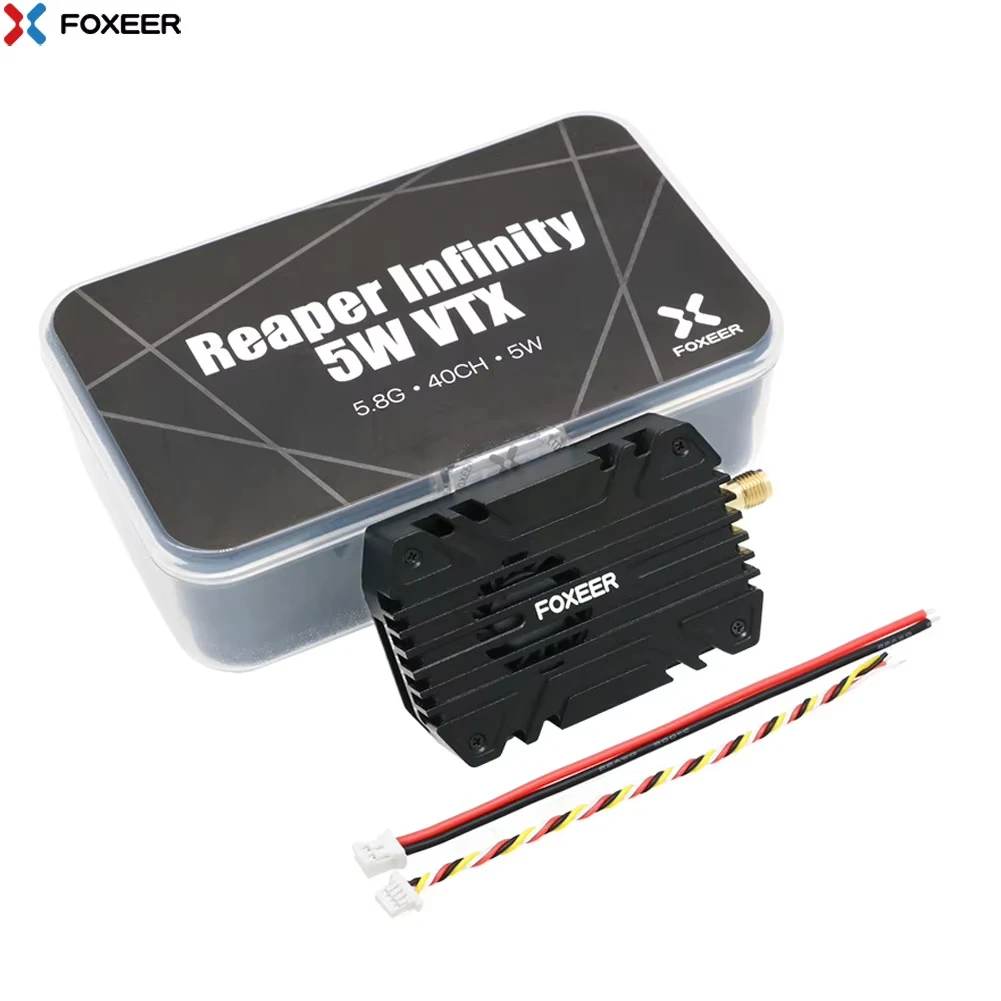 Foxeer Reaper Infinity 5.8G 40CH 5W VTX Build-in Mic Fan CNC Heat Dissipation Shell 20X20mm 9-36V for RC Long Range FPV Drone
Foxeer Reaper Infinity 5.8G 40CH 5W VTX Build-in Mic Fan CNC Heat Dissipation Shell 20X20mm 9-36V for RC Long Range FPV Drone