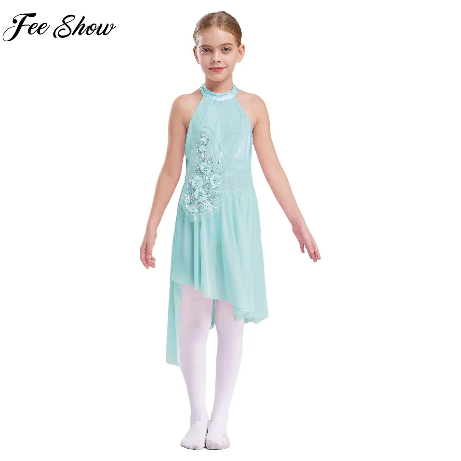 Girls Ballet Modern Lyrical Dance Leotard Dress Sleeveless Rhinestone Applique Mesh Dancewear for Figure Skating Gymnastics
Girls Ballet Modern Lyrical Dance Leotard Dress Sleeveless Rhinestone Applique Mesh Dancewear for Figure Skating Gymnastics