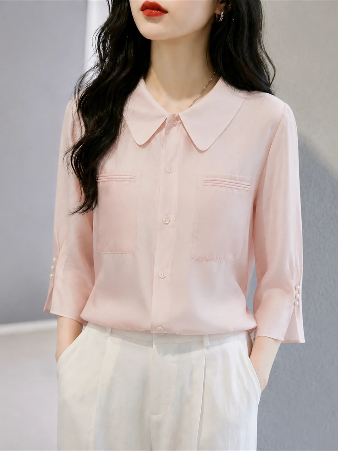 Sweet Style Collar Shirt Women's Casual Single Button Summer Fashion Luxury Light Weight Elegant Small Top Korean Version
Sweet Style Collar Shirt Women's Casual Single Button Summer Fashion Luxury Light Weight Elegant Small Top Korean Version