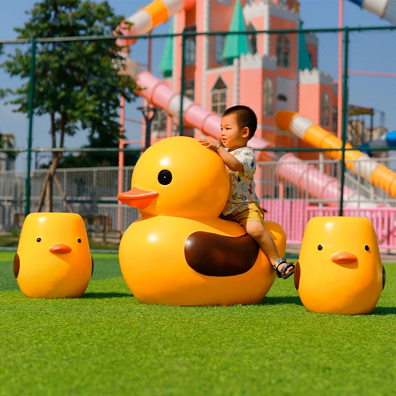 Outdoor cartoon animal fiberglass seat little yellow duck panda kindergarten decoration ornament playground camp sketch
Outdoor cartoon animal fiberglass seat little yellow duck panda kindergarten decoration ornament playground camp sketch