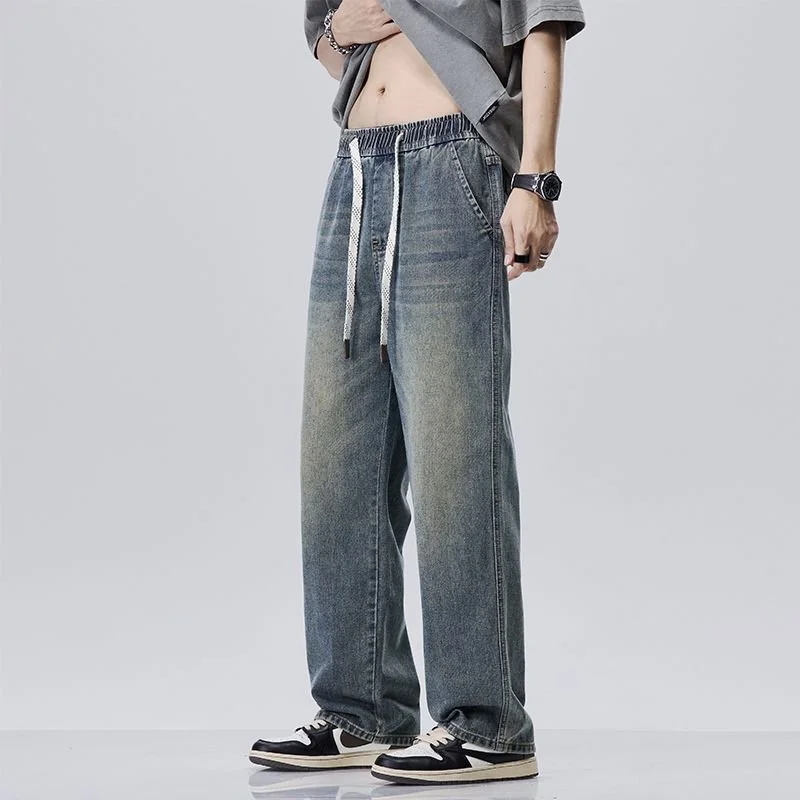 Men's Summer Baggy Jeans - Lightweight Cotton Wide-Leg Straight Fit, Breathable Loose Denim Pants in Blue (Extended Sizes M-4XL)
Men's Summer Baggy Jeans - Lightweight Cotton Wide-Leg Straight Fit, Breathable Loose Denim Pants in Blue (Extended Sizes M-4XL)