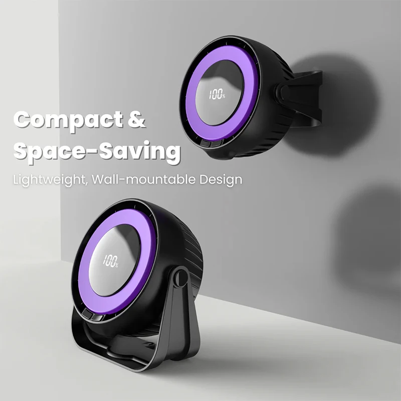 Wireless Wall Mount Cooling Fan LED Digital Display Night Light 4000mAh100 Speed Strong Wind Multifunctional Electric Fan Travel
Wireless Wall Mount Cooling Fan LED Digital Display Night Light 4000mAh100 Speed Strong Wind Multifunctional Electric Fan Travel