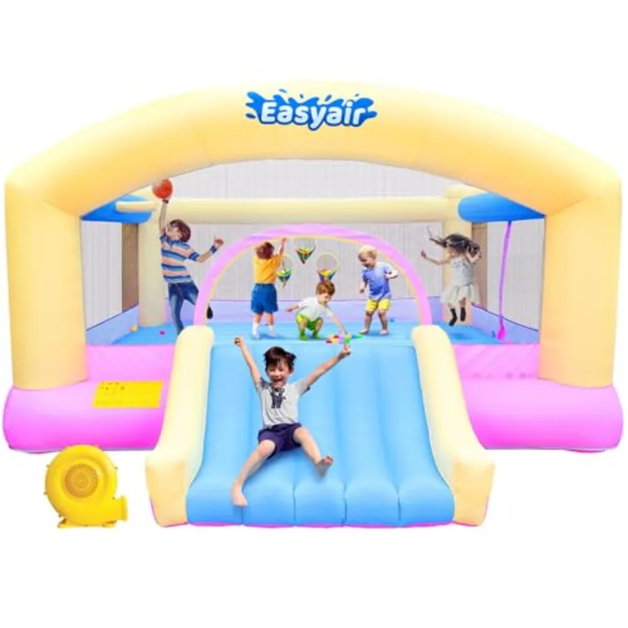 Large bounce house for backyard use PVC vinyl material blue and red color extra-large 14.8 x 14.5 FT size with slide basketball
Large bounce house for backyard use PVC vinyl material blue and red color extra-large 14.8 x 14.5 FT size with slide basketball