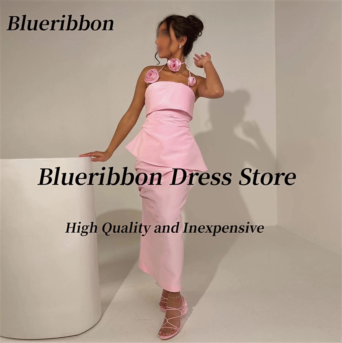 Blueribbon Pink Prom Dresses Customized Flowers Halter Neck Robe Des Cocktail Dress Zipper Back Slit Birthday Party Evening Gown
Blueribbon Pink Prom Dresses Customized Flowers Halter Neck Robe Des Cocktail Dress Zipper Back Slit Birthday Party Evening Gown