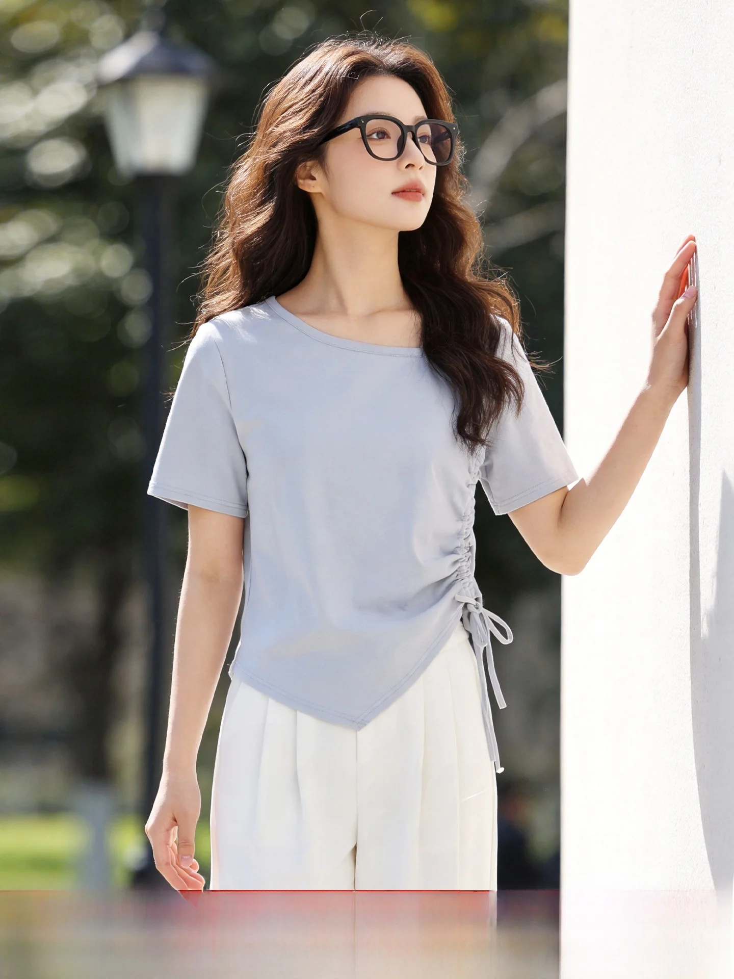 plus Size Slim Fit T-Shirt Asymmetrical Hem Casual Style Women's Summer Cotton Spandex Short Sleeve Hot Girl Slimming Top
plus Size Slim Fit T-Shirt Asymmetrical Hem Casual Style Women's Summer Cotton Spandex Short Sleeve Hot Girl Slimming Top