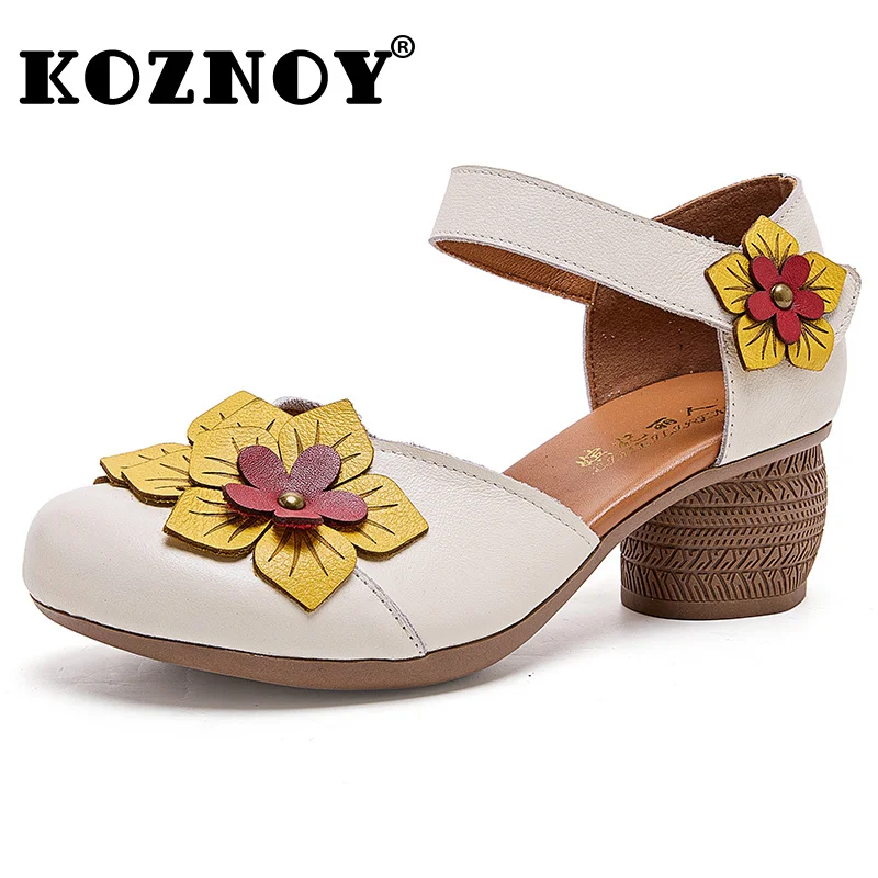 Koznoy 5cm Ethnic Cow Genuine Leather Round Toe Women Leisure Hook Chunky Heels Sandals Pumps Slippers Summer Comfy Shoes
Koznoy 5cm Ethnic Cow Genuine Leather Round Toe Women Leisure Hook Chunky Heels Sandals Pumps Slippers Summer Comfy Shoes