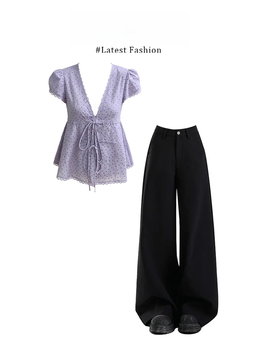 Parkyeon Summer Outfit Women's Sweet V-neck Tie-dye Short-sleeve Top Wide-leg Casual Pants Two-piece Set Fashionable Leisure ...
Parkyeon Summer Outfit Women's Sweet V-neck Tie-dye Short-sleeve Top Wide-leg Casual Pants Two-piece Set Fashionable Leisure ...
