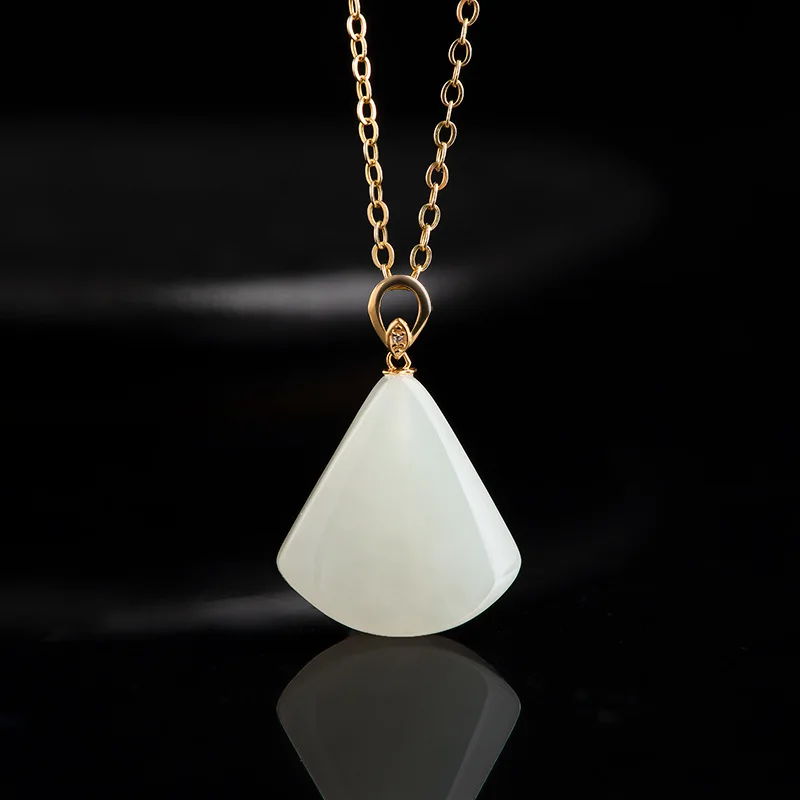 Natural Hetian White Jade Dress Pendant - 18K Gold Plated Necklace for Women, Elegant Gemstone Jewelry
Natural Hetian White Jade Dress Pendant - 18K Gold Plated Necklace for Women, Elegant Gemstone Jewelry