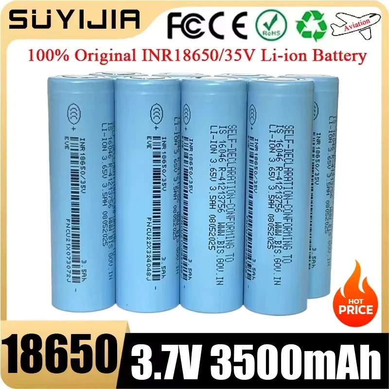 New 100% Original 18650 3500mAh Power Battery INR18650/35V 3500mAh Li-ion 3.7v Rechargeable Battery 18650 Battery 1-50 Pieces
New 100% Original 18650 3500mAh Power Battery INR18650/35V 3500mAh Li-ion 3.7v Rechargeable Battery 18650 Battery 1-50 Pieces