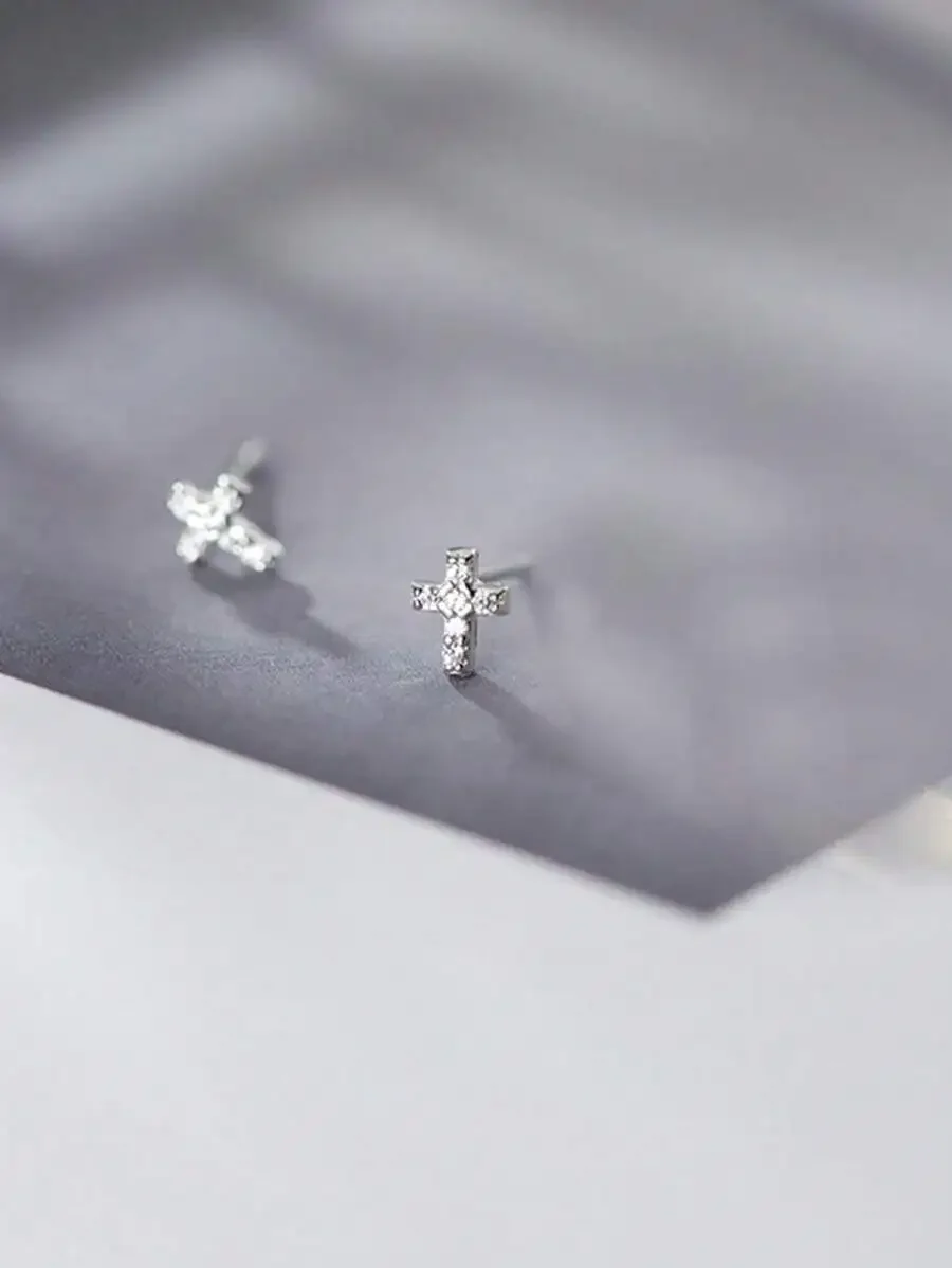 Cubic Zirconia Cross Stud Earrings For Men
Cubic Zirconia Cross Stud Earrings For Men