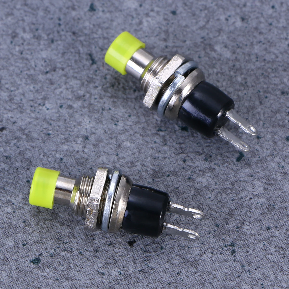 12Pcs 7MM Mounting Hole 1A 250V OFF/ON Thread SPST Momentary Latching Mini Push Button (Red, Green, Yellow, Blue, White, Black)
12Pcs 7MM Mounting Hole 1A 250V OFF/ON Thread SPST Momentary Latching Mini Push Button (Red, Green, Yellow, Blue, White, Black)