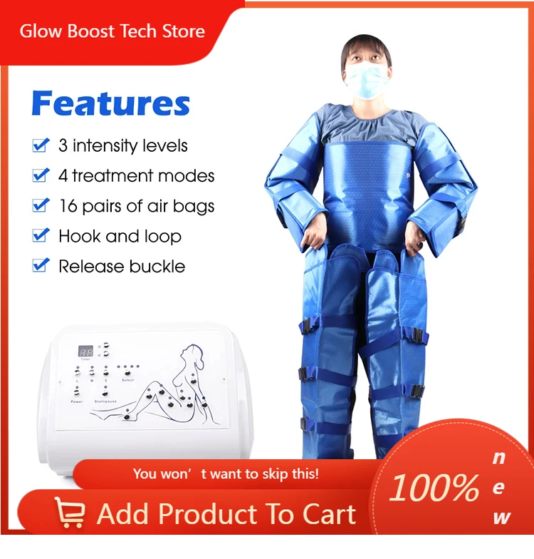 GBAir Wave Pressure Lymphatic Drainage Vacuum Therapy Pressotherapy Machine Muscle Relax Leg Waist Body Massage Air Compression
GBAir Wave Pressure Lymphatic Drainage Vacuum Therapy Pressotherapy Machine Muscle Relax Leg Waist Body Massage Air Compression