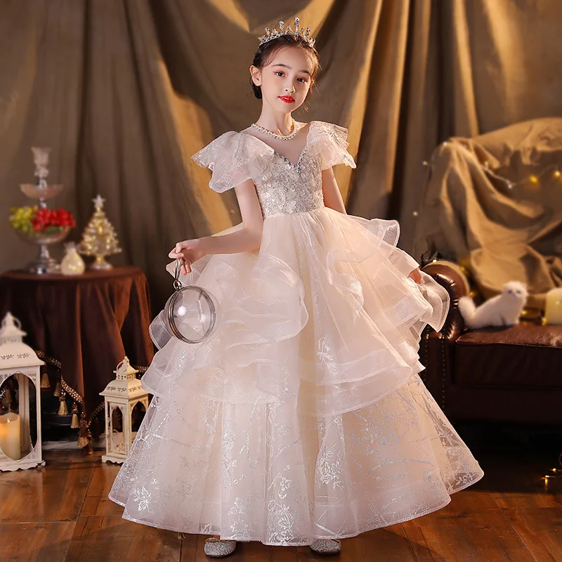 Детское торжественное платье принцессы, новое элегантное свадебное платье с цветочным узором для маленьких девочек, соревнование на фортепиано
Детское торжественное платье принцессы, новое элегантное свадебное платье с цветочным узором для маленьких девочек, соревнование на фортепиано
