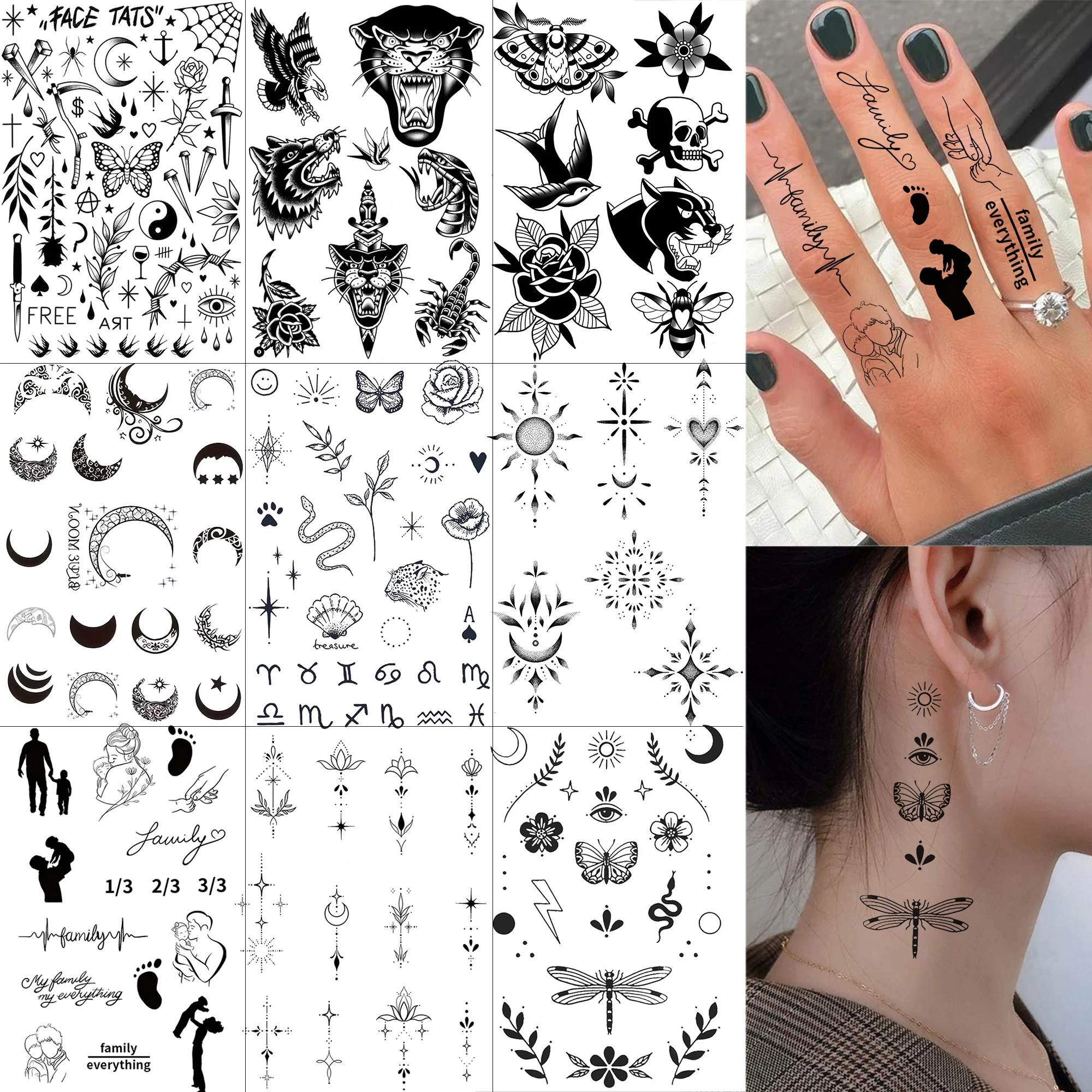 1 Sheet Tiger Crescent Butterfly Temporary Tattoos For Adult Finger Neck, Temp Fake Tattoo Stickers Long Lasting Realistic Tatoo
1 Sheet Tiger Crescent Butterfly Temporary Tattoos For Adult Finger Neck, Temp Fake Tattoo Stickers Long Lasting Realistic Tatoo