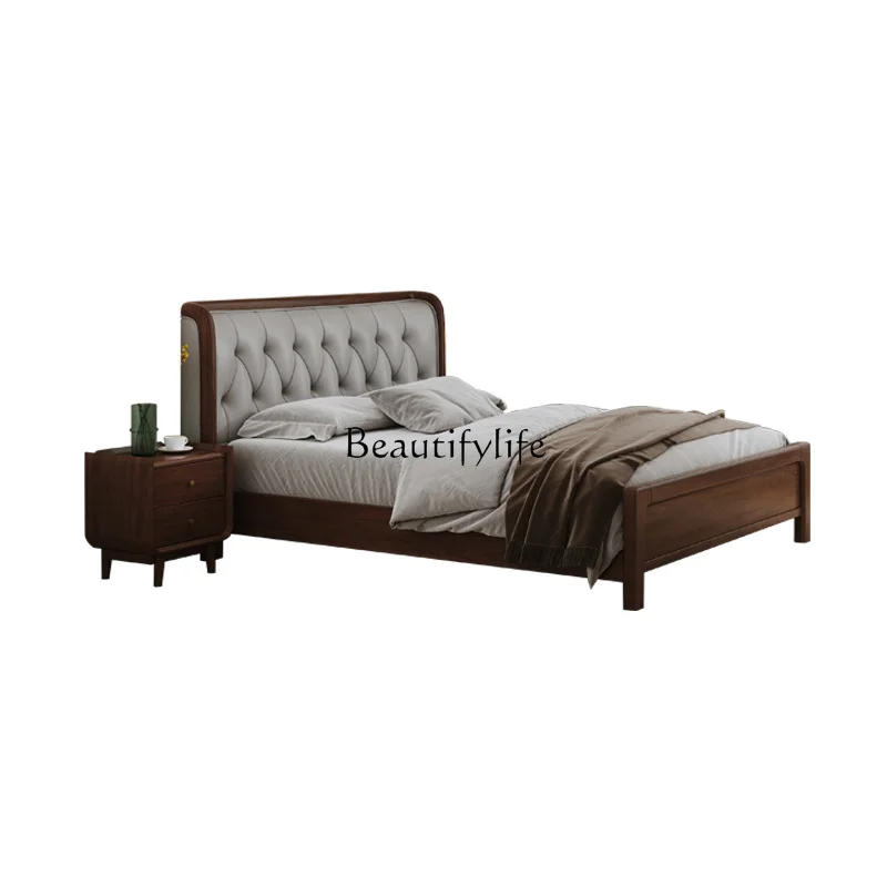 North American black walnut modern simple solid wood bed leather soft rest 1.5 meters 1.8 meters master bedroom bed
North American black walnut modern simple solid wood bed leather soft rest 1.5 meters 1.8 meters master bedroom bed