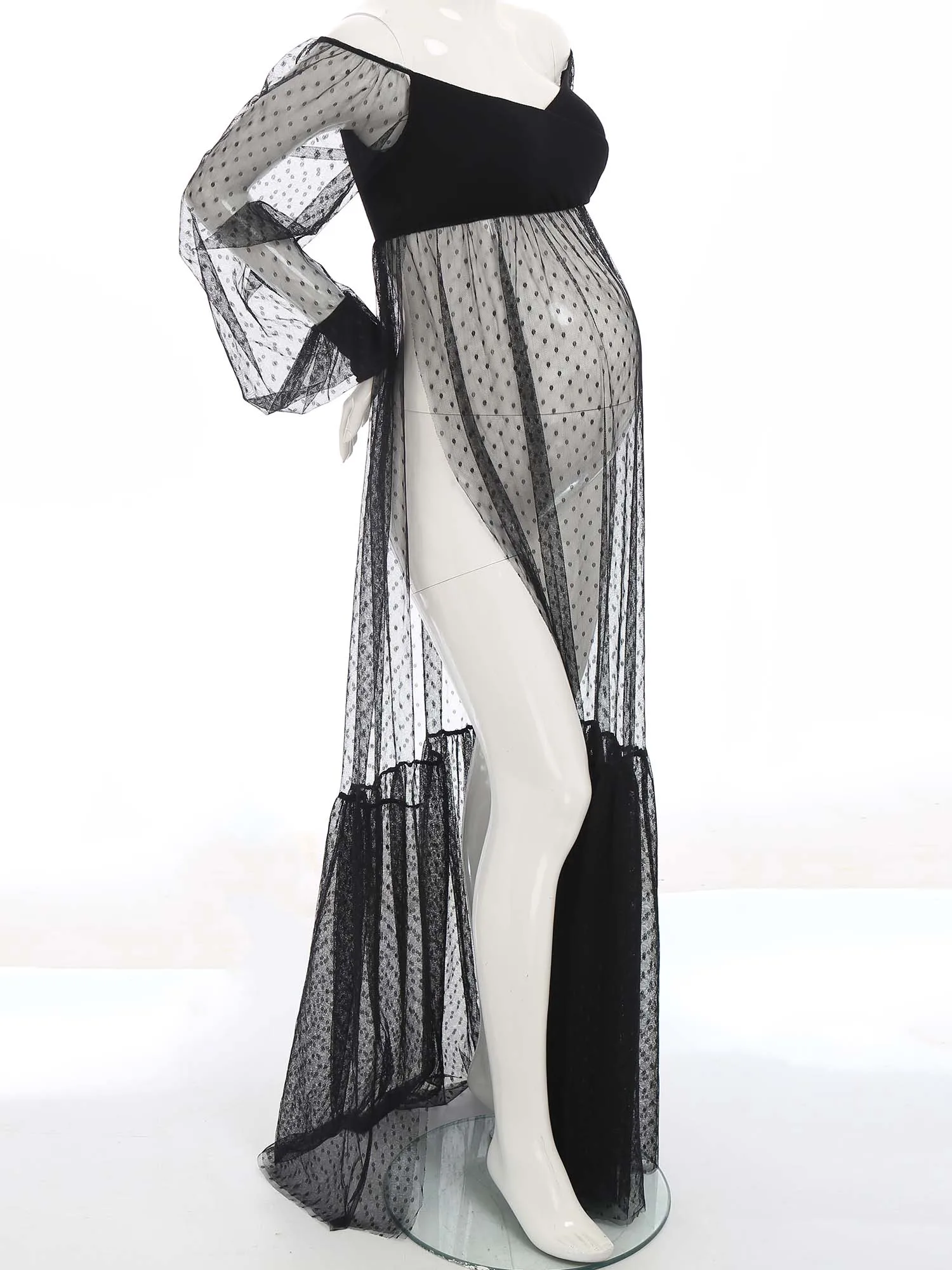 Maternity Women Dress Off-shoulder Bubble Sleeves Polka Dot Tulle Split Dress Pregnancy Pageant Party Photography Gown Sleepwear
Maternity Women Dress Off-shoulder Bubble Sleeves Polka Dot Tulle Split Dress Pregnancy Pageant Party Photography Gown Sleepwear
