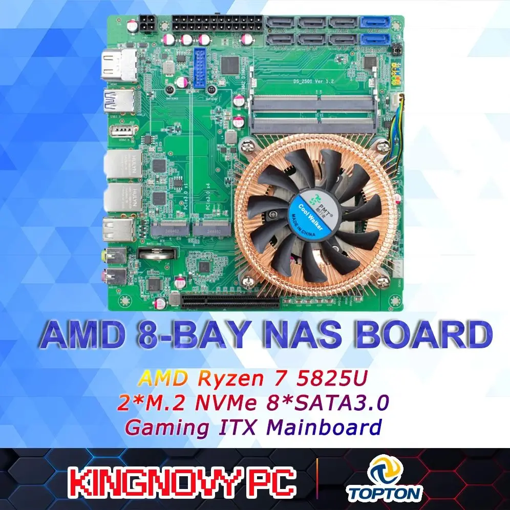 AMD Nas Motherboard Ryzen 7 5825U Processor Firewall VPN Router DIY 2*M.2 NVMe 8*SATA3.0 2*LAN 2*DDR4 1*8XPCIE3.0 ITX 17x17CM
AMD Nas Motherboard Ryzen 7 5825U Processor Firewall VPN Router DIY 2*M.2 NVMe 8*SATA3.0 2*LAN 2*DDR4 1*8XPCIE3.0 ITX 17x17CM