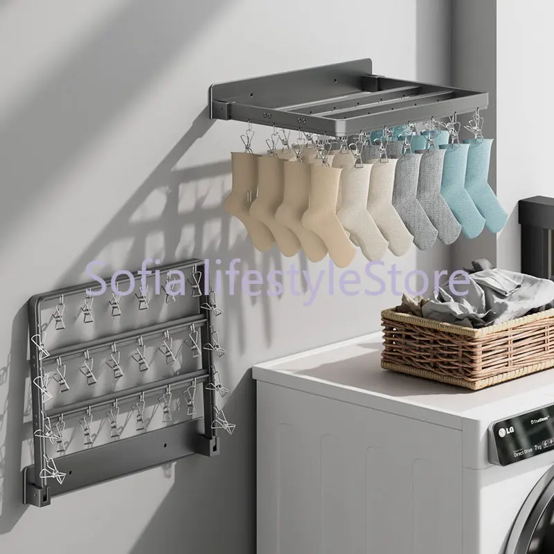 Aluminum Alloy Wall Mounted Sock Rack Clothing Rack Laundry Airer Hanger Underwear Socks Holder
Aluminum Alloy Wall Mounted Sock Rack Clothing Rack Laundry Airer Hanger Underwear Socks Holder